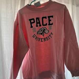 Pace University pink crewneck